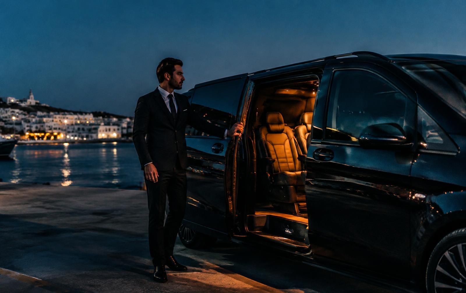 VIP transfer driver at the harbour